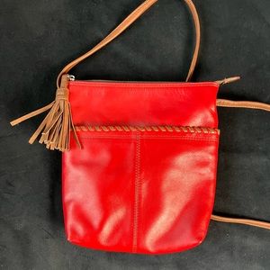 Ili New York red leather cross body